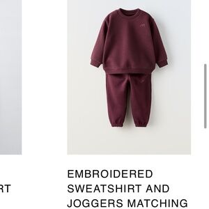 Burgundy 5T ZaraSweatshirt and Joggers Matching Set